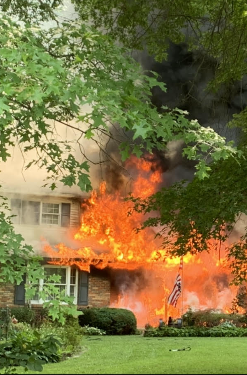 Picture of a burning home