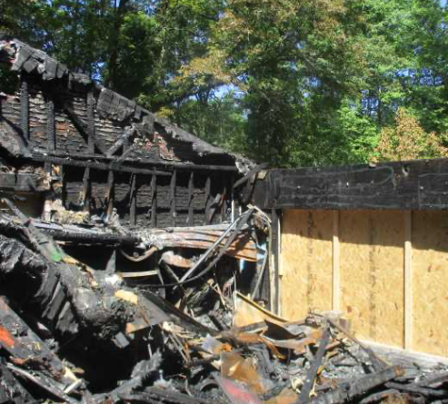 Image of their home burnt down